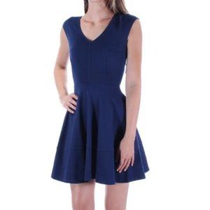 BAR III Womens Navy Cap Sleeve Mini Dress